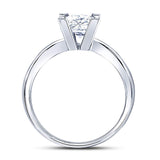 14kt White Gold Womens Princess Diamond Solitaire Bridal Wedding Engagement Ring 5/8 Cttw