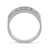 10kt White Gold Mens Round Diamond Wedding 5-Stone Band Ring 1/2 Cttw