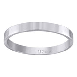 925 Sterling Silver Unisex 3mm Comfort Fit Flat Wedding Band Ring Size 7