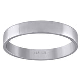 925 Sterling Silver Unisex 4mm Comfort Fit Flat Wedding Band Ring Size 8