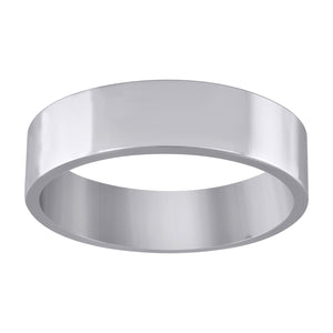 925 Sterling Silver Unisex 6mm Comfort Fit Flat Wedding Band Ring Size 7
