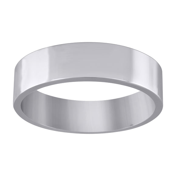 925 Sterling Silver Unisex 6mm Comfort Fit Flat Wedding Band Ring Size 7