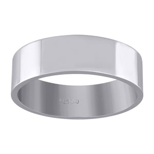 925 Sterling Silver Unisex 7mm Comfort Fit Flat Wedding Band Ring Size 7