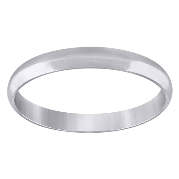925 Sterling Silver Unisex 3mm Comfort Fit Domed Wedding Band Ring Size 6