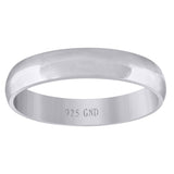 925 Sterling Silver Unisex 4mm Comfort Fit Domed Wedding Band Ring Size 11