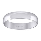 925 Sterling Silver Unisex 5mm Comfort Fit Domed Wedding Band Ring Size 9