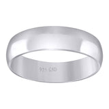 925 Sterling Silver Unisex 6mm Comfort Fit Domed Wedding Band Ring Size 9