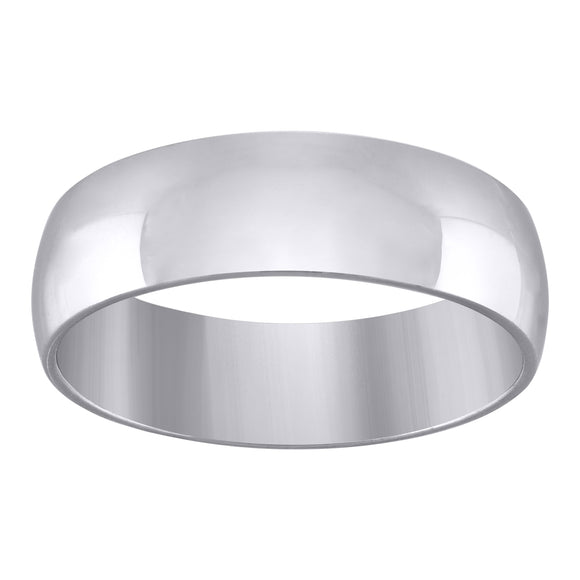 925 Sterling Silver Unisex 7mm Comfort Fit Domed Wedding Band Ring Size 7