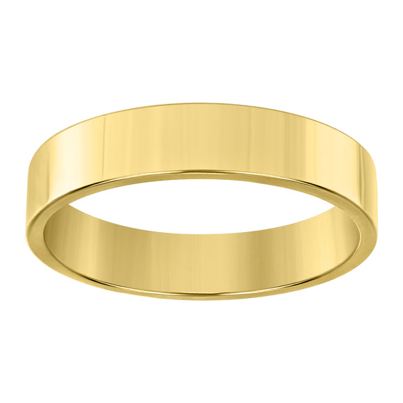 925 Sterling Silver Yellow-Tone Unisex 5mm Comfort Fit Flat Wedding Band Ring Size 6