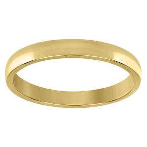 925 Sterling Silver Yellow-Tone Unisex 3mm Comfort Fit Domed Wedding Band Ring Size 6