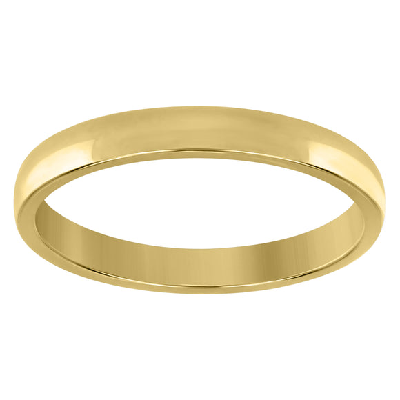 925 Sterling Silver Yellow-Tone Unisex 3mm Comfort Fit Domed Wedding Band Ring Size 6