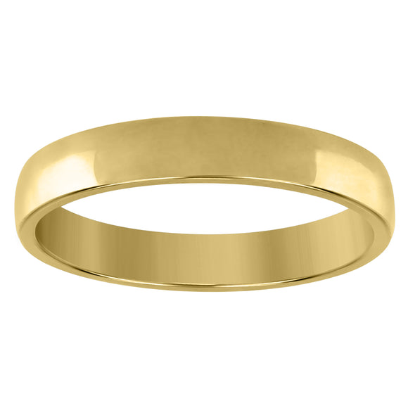 925 Sterling Silver Yellow-Tone Unisex 4mm Comfort Fit Domed Wedding Band Ring Size 6