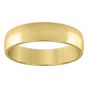 925 Sterling Silver Yellow-Tone Unisex 6mm Comfort Fit Domed Wedding Band Ring Size 7