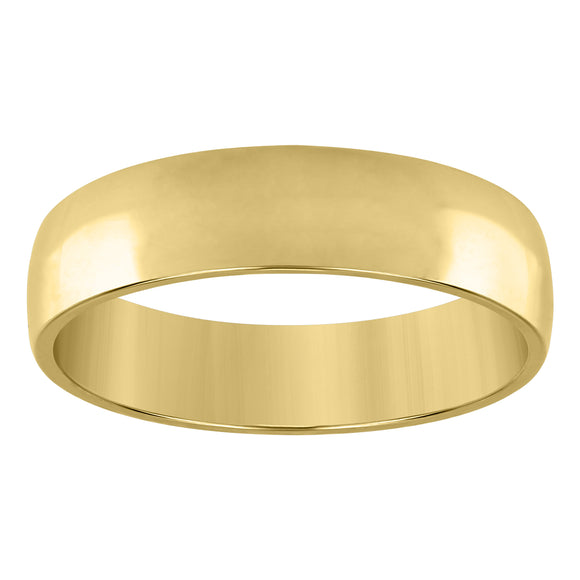 925 Sterling Silver Yellow-Tone Unisex 6mm Comfort Fit Domed Wedding Band Ring Size 7