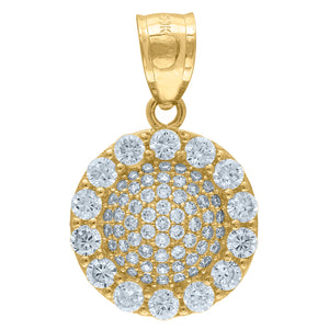 10kt Yellow Gold Mens Women Cubic Zirconia Cubic-zirconia Charm Pendant