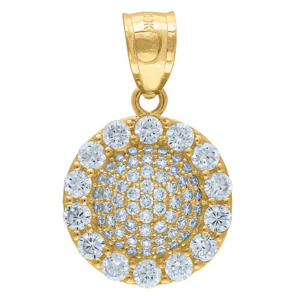 10kt Yellow Gold Mens Women Cubic Zirconia Cubic-zirconia Charm Pendant