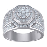 925 Sterling Silver Mens Cubic Zirconia Presidential Ring Size 8