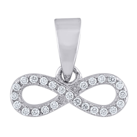 925 Sterling Silver Womens CZ Infinity Charm Pendant