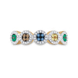 10kt Yellow Gold Womens Round Multi Color Enhanced Diamond Cluster Ring 3/8 Cttw