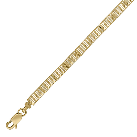 10kt Yellow Gold Womens Link Bracelet Size 8 Inches