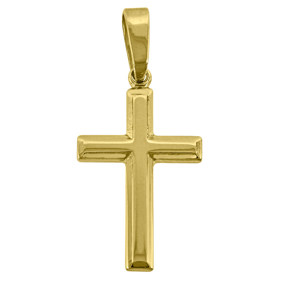 925 Sterling Silver Yellow-tone Unisex Cross Religious Charm Pendant