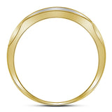 10kt Yellow Gold Mens Round Diamond Domed Triple Row Fashion Ring 1/3 Cttw