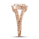 10kt Rose Gold Womens Round Red Color Enhanced Diamond Cluster Ring 1/4 Cttw