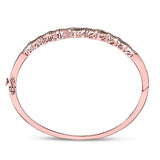 10kt Rose Gold Womens Round Brown Diamond Braided Bangle Bracelet 3/4 Cttw