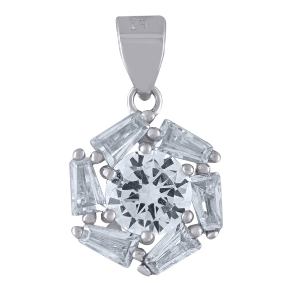 925 Sterling Silver Womens Cubic Zirconia Fashion Charm Pendant