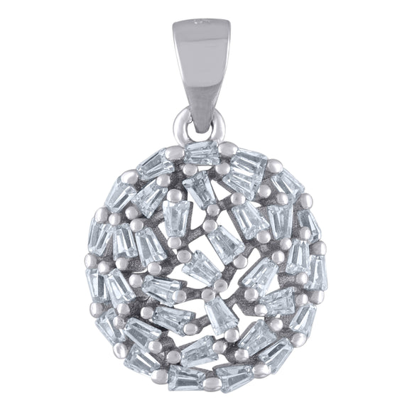 925 Sterling Silver Womens Cubic Zirconia Fashion Charm Pendant
