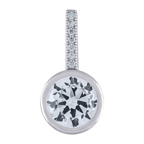 925 Sterling Silver Womens Cubic Zirconia Fashion Round Charm Pendant