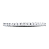 14kt White Gold Womens Round Diamond Eternity Wedding Band 1/2 Cttw