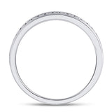 14kt White Gold Womens Round Diamond Single Row Near-Eternity Wedding Band 1/2 Cttw