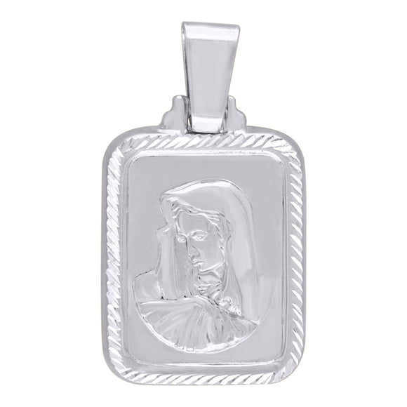 925 Sterling Silver Mens Lady Of Sorrows Religious Charm Pendant