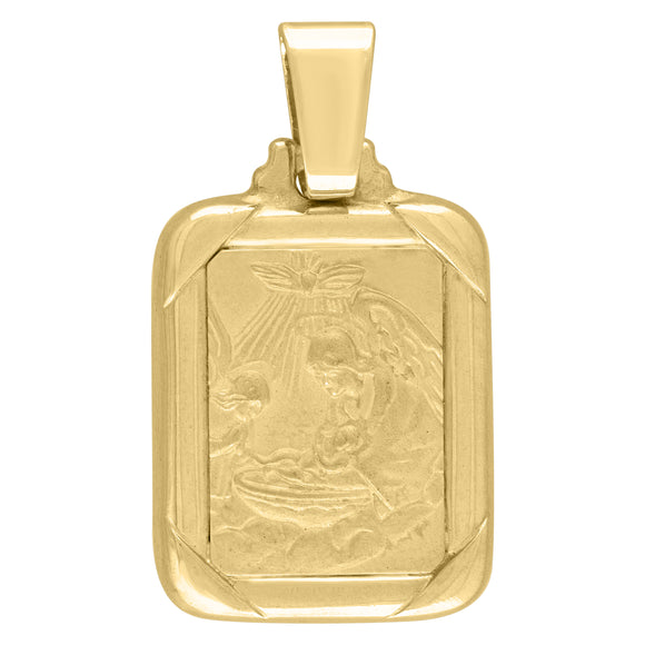 925 Sterling Silver Yellow-Tone Womens Baptism Religious Charm Pendant