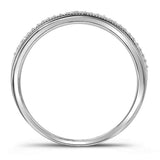 10kt White Gold Diamond Square 3-Piece Bridal Wedding Ring Band Set 1/3 Cttw