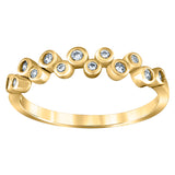 925 Sterling Silver Yellow-Tone Womens Cubic Zirconia Semi-Eternity Wedding Band Ring Size 8
