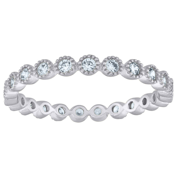 925 Sterling Silver Womens Cubic-Zirconia Ring Size 6