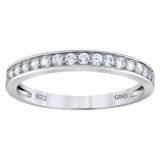 925 Sterling Silver Womens Cubic Zirconia Semi Eternity Stackable Wedding Band Ring Size 6