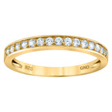 925 Sterling Silver Yellow-Tone Womens Cubic Zirconia Semi Eternity Stackable Wedding Band Ring Size 6