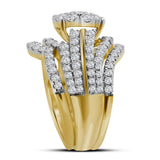 14kt Yellow Gold Round Diamond Bridal Wedding Ring Band Set 2-3/8 Cttw