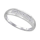 10kt White Gold His Hers Round Diamond Solitaire Matching Wedding Set 1/3 Cttw