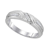 10kt White Gold His Hers Round Diamond Solitaire Matching Wedding Set 1/3 Cttw