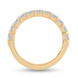 14kt Yellow Gold Womens Round Diamond Single Row Band Ring 1 Cttw