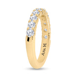 14kt Yellow Gold Womens Round Diamond Single Row Band Ring 1 Cttw
