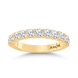 14kt Yellow Gold Womens Round Diamond Single Row Band Ring 1 Cttw
