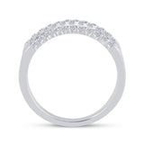 10kt White Gold Womens Round Diamond Triple Row Band Ring 1/2 Cttw