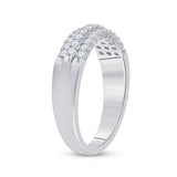 10kt White Gold Womens Round Diamond Triple Row Band Ring 1/2 Cttw