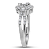 18kt White Gold Baguette Diamond Square Bridal Wedding Engagement Ring 3/4 Cttw