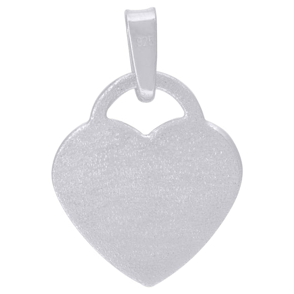 925 Sterling Silver Womens Heart Disc Charm Pendant